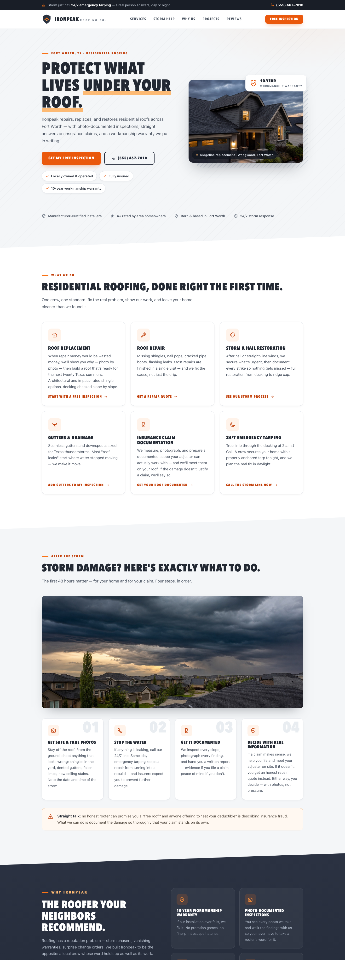 Ironpeak Roofing Co. — example website